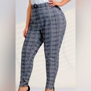 Plaid skinny pants